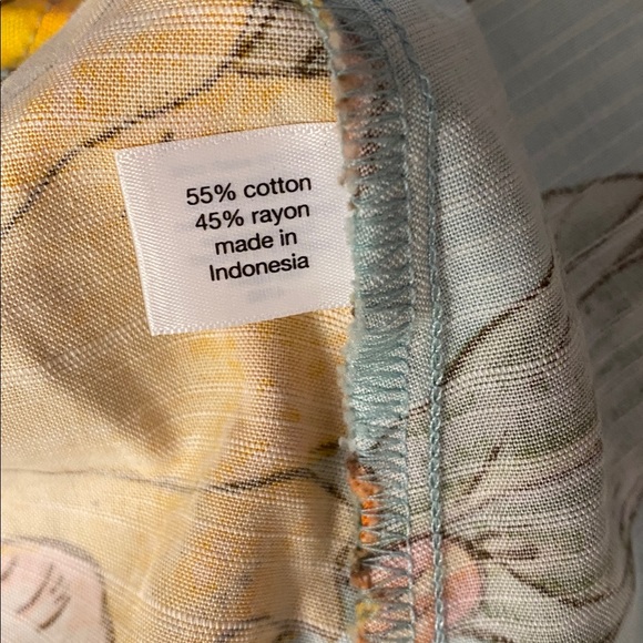 Linen Blend Floral Elasticated Waist Pull On Full Floral Skirt Size 22/24 (2024) - Picture 5 of 8